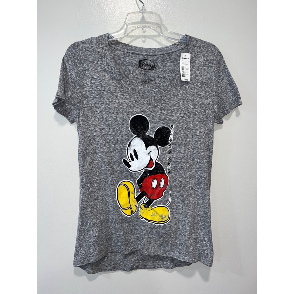 Disney Women's Mickey Mouse Shirt Gray Small NWT